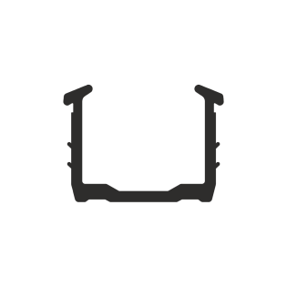Goma U para cristal de 19 mm en hoja de boca de 21 mm (AL14)