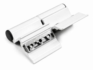 Bisagra deslizante de hoja inversora para plegable AL7. Izquierda. Blanco