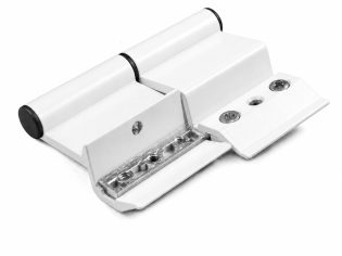 Bisagra de marco para plegable AL7. Izquierda. Pala larga. Blanco